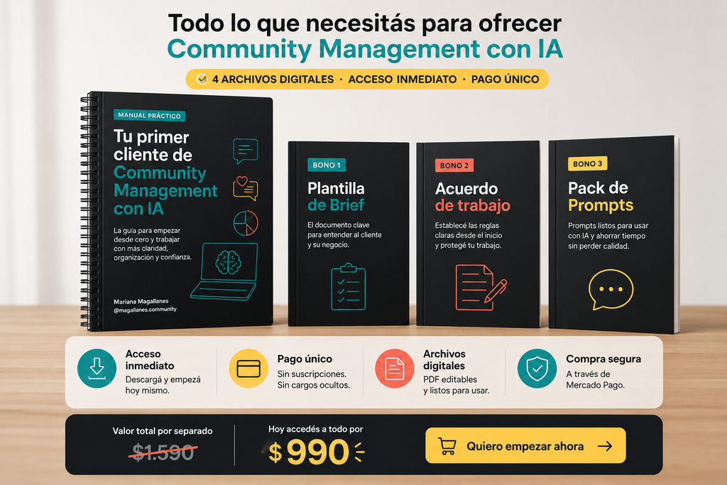 Tu primer cliente de Community Management con IA — Sistema completo + 3 documentos profesionales
